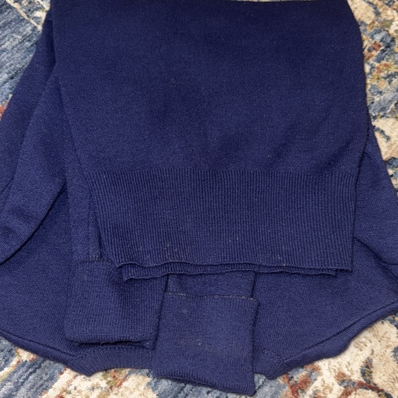 Vintage Steeplechase Navy V-Neck Long Sleeve Blank Logo Sweater MED - Picture 14 of 14